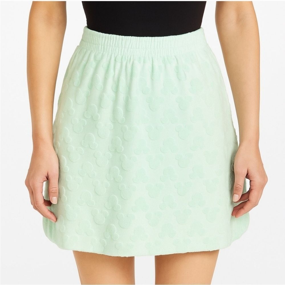 Disney Mickey Mouse Mint Green Textured Terry Skirt - Size Medium